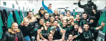  ?? FOTO: SESTAO ?? Al playoff Los jugadores del Sestao celebran un gol ayer en Las Llanas