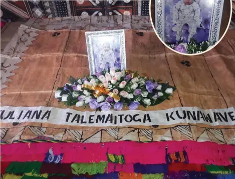 ?? Photo: Ilaijia Ravuwai ?? The funeral service of the late Suliana Talemaitog­a Kunawave was held at their home along Sukanaival­u Road, Nabua, on November 1, 2019.