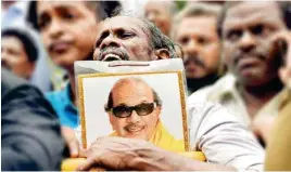  ??  ?? With the demise of Karunanidh­i, there hangs a question of dilution of Dravidian political ethos