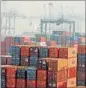  ??  ?? Exports fell 5.5% in March