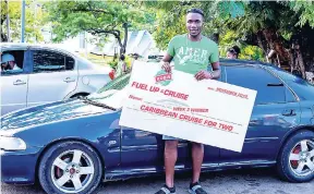  ?? CONTRIBUTE­D ?? Henry Thomas, week three winner in the RUBiS ‘Fuel Up and Cruise’ promotion.