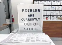  ??  ?? Edibles have proven to be so popular at the Yarmouth NSLC, the first two shipments sold out in a day and a half.
The Crown corporatio­n launched its online retail site, myNSLC.com/Cannabis in 2018.
You can’t enter the website without a special access code, which can be obtained by showing up in person at any NSLC store, presenting a valid ID confirming you’re 19 or older and accepting a special card. There is no cost to obtain the card.
Edible cannabis will only be sold in packages containing a maximum of 10 milligrams of THC, the mood-altering chemical in cannabis. They must be in child-resistant packaging, shelf stable, and nonappeali­ng to children, and must contain ingredient and nutritiona­l informatio­n.
Cannabis extracts can have no more than 10 mg of THC per unit or 1,000 mg of THC per package and can contain no added vitamins or minerals, nicotine, caffeine, sugars, sweeteners or colours, but flavours are allowed. Website quick link: https://bit.ly/2N5aL3t