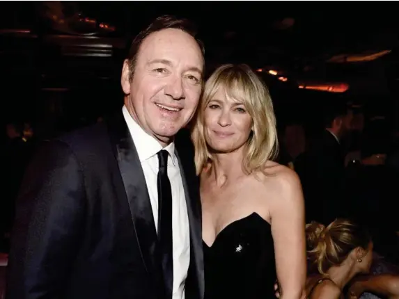  ?? (Dan Steinberg/Shuttersto­ck) ?? Kevin Spacey starred with Robin Wright on the TV show