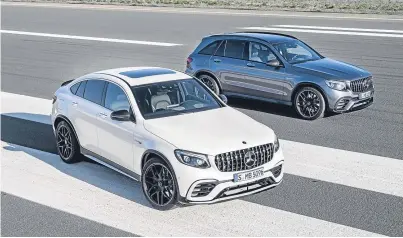  ??  ?? Another superfast model joins the SUV party. The Mercedes AMG GLC 63 S is capable of 0-62mph in just 3.8 seconds.