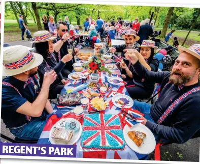  ?? ?? REGENT’S PARK Cheers to King Charles! Where else should host a Coronation party than a royal park?