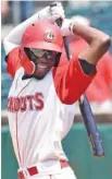  ?? STAFF PHOTO BY TIM BARBER ?? Nick Gordon hit .333 in 42 games for the Chattanoog­a Lookouts this season before being promoted to Triple-A in late May.