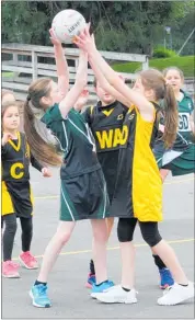  ??  ?? Eketahuna junior netball vs St Joseph’s.