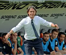  ??  ?? In panchina Pippo Inzaghi ai tempi della guida tecnica del Venezia