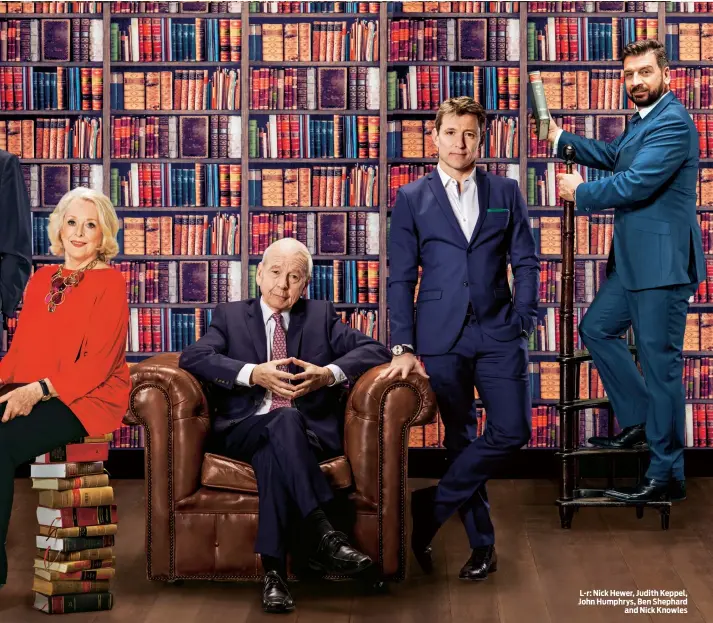  ??  ?? L-r: Nick Hewer, Judith Keppel, John Humphrys, Ben Shephard and Nick Knowles