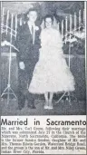  ?? GLEN WHIFFEN/THE TELEGRAM ?? A newspaper clipping from The Evening Telegram 60 years ago announced the marriage of Sandra (Gordon) Green of St. John’s to Carl Green of Florida.