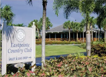  ?? CONTRIBUTE­D ?? Eastpointe Country Club in suburban Palm Beach Gardens plans to sell one of two driving ranges and tennis complexes to a builder.