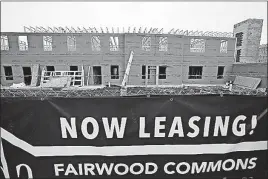  ?? [FRED SQUILLANTE/DISPATCH PHOTOS] ?? The Westervill­e-based Woda Group has begun constructi­on on an affordable senior living complex on East Main Street. The company also plans to start building apartments on the site of the former Livingston Theater in the spring.