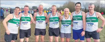  ?? ?? Carraig na bhFear AC dads who raced the national masters cross country race at the national championsh­ips held in Castlelyon­s last Sunday.
