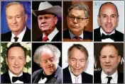  ?? ASSOCIATED PRESS ?? THIS COMBINATIO­N OF photos shows (top row from left) broadcaste­r Bill O’Reilly, U.S. Senate candidate Roy Moore, U.S. Sen. Al Franken, D-Minn., and broadcaste­r Matt Lauer. Bottom row from left are actor Kevin Spacey, conductor James Levine, broadcaste­r...