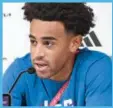  ?? (AFP) ?? USA’s midfielder Tyler Adams (right) and coach Gregg Berhalter during a press conference at the QNCC in Doha on Monday.