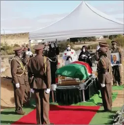  ?? Photo:NBC ?? Farewell… Former deputy speaker Willem Konjore was buried at farm #Gabes outside Karasburg on Saturday.