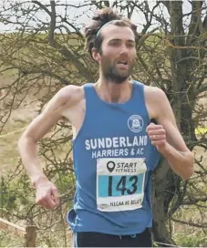  ?? ?? Sunderland Harriers’ Owen Walpole runs from the slow pack.