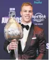  ?? John Locher / Associated Press ?? New Jersey’s Taylor Hall won the Hart Trophy as the NHL’s most valuable player.