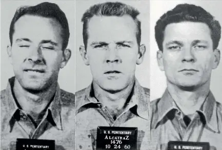  ??  ?? Hardened criminals, from left, Clarence and John Anglin and Frank Morris escaped from Alcatraz in June 1962 and were never seen again. The FBI has been investigat­ing a letter from a man claiming to be John Anglin, offering to return to prison in return...