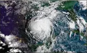  ?? NOAA / NASA GOES PROJECT VIA THE NEW YORK TIMES ?? Lingering hurricanes can be a problem, as Texans learned last year when Hurricane Harvey stalled over the state, causing devastatin­g flooding and billions of dollars of damage.