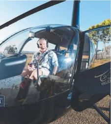  ?? LIFT- OFF: Paul Green before taking to the sky in a helicopter yesterday. Picture: WESLEY MONTS ??