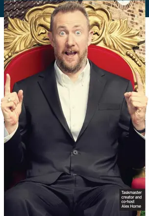  ??  ?? Taskmaster creator and co-host Alex Horne