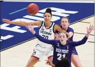  ?? Eric Gay / Associated Press ?? UConn forward Olivia Nelson-Ododa (20) waits for a pass against High Point last season