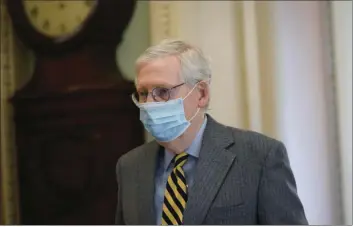  ?? AP PHOTO/SUSAN WALSH ?? In this Dec. 30 file photo Senate Majority Leader Mitch McConnell of Ky., walks to the Senate floor on Capitol Hill in Washington.