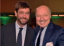  ?? ANSA ?? Il presidente della Juve, Andrea Agnelli, e l’a.d. Beppe Marotta