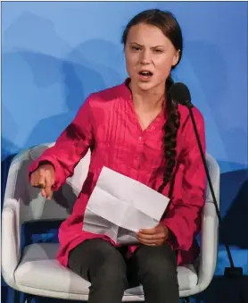  ??  ?? Below right: Greta Thunberg, a 16-year-old Swedish environmen­talist activist, did much to remind world leaders of the urgency behind the need to tackle climate change before it is too late.