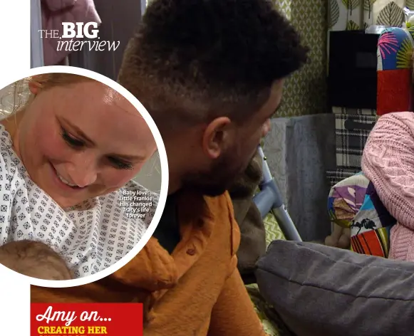  ??  ?? Baby love: Little Frankie has changed Tracy’s life forever