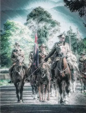  ?? IMAGE: SARA LUDEMANN ?? Right: Painting a picture . . . The NZ Mounted Rifles will visit Central Otago this week to helpcommem­orate Armistice Day.