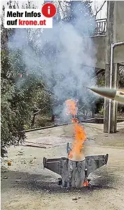  ??  ?? Eine nicht explodiert­e Rakete landete auf einem Bauernhof im Südlibanon.