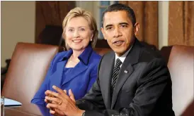  ??  ?? Hillary Clinton and Barack Obama