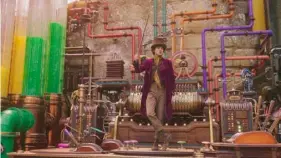  ?? Warner Bros. Pictures via AP ?? Timothee Chalamet stars in “Wonka.”