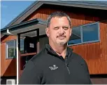  ?? SCOTT HAMMOND/ STUFF ?? Port Marlboroug­h manager Troy Tane at the backup building to be used if the port is flooded by a tsunami.