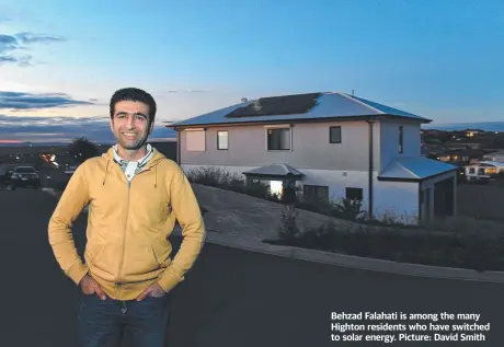  ?? ?? Behzad Falahati is among the many Highton residents who have switched to solar energy. Picture: David Smith