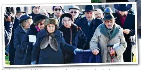  ??  ?? Lest we forget: Holocaust survivors lead yesterday’s mourners