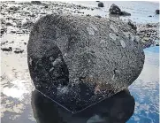  ??  ?? The concrete ‘bomb’ found on a Kent beach