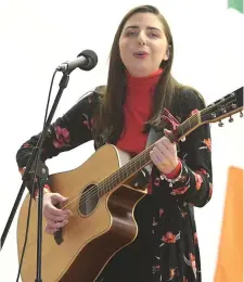  ??  ?? Muireann Vaughan from Kanturk was in full voice to win the solo singing category at the Kanturk Credit Union Duhallow Scór Sinsir Finals in Cullen Community Centre