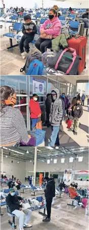  ??  ?? DECENAS de pasajeros tuvieron que esperar algunas horas en la central para poder llegar a su destino