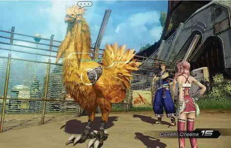  ??  ?? BIG BIRD: Riding a Chocobo is the only way to cruise through levels without being harassed by monsters.