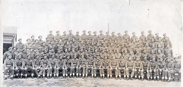  ??  ?? ‘FAMOUS’: The men of the 196 Battery of the 73rd Anti-Tank Regiment of the Royal Artillery, who fought through Europe and captured Heinrich Himmler in May 1945