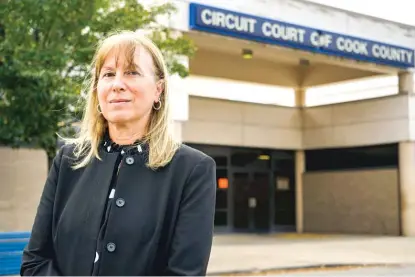  ?? PAT NABONG/FOR THE SUN-TIMES ?? Attorney Dawn Projansky outside Cook County’s Branch 23 misdemeano­r court. “If we didn’t have feuding neighbors or feuding family members, what would we do all day? That sums up misdemeano­r court,” she says.