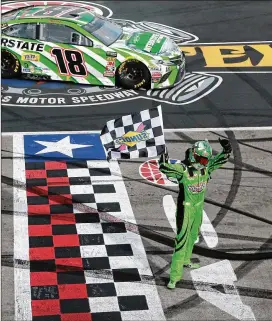  ?? SEAN GARDNER / GETTY IMAGES ?? Kyle Busch claimed victory Sunday at Texas, his first Cup win of the season and the 44th NASCAR Cup win in his career.