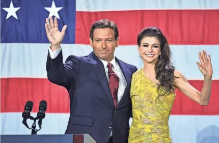  ?? MIKE LANG/USA TODAY NETWORK ?? Florida Gov. Ron DeSantis was hailed as a big winner after last week’s midterm elections.