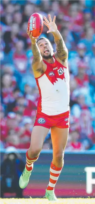  ??  ?? The Lions’ cubs have been urged to learn from Lance Franklin’s eight-goal haul. ADRIAN WARREN