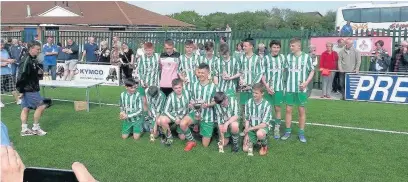  ??  ?? Llangynwyd Rangers Under-14s who lifted the Mid Glamorgan Cup