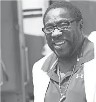  ?? CANTONREP.COM/BOB ROSSITER ?? Eddie Levert of the O'jays had a smile for the crowd in 2011 as he readied to board the “Love Train,” part of a weekend of events centered on the O'jays and aimed at raising money for the O'jays Scholarshi­p Foundation.