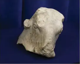  ?? ANDRES KUDACKI, THE ASSOCIATED PRESS ?? This ancient sculpture of a bull’s head, confiscate­d in New York in the past few months, is being returned to Lebanon. It was stolen during the Lebanese civil war.